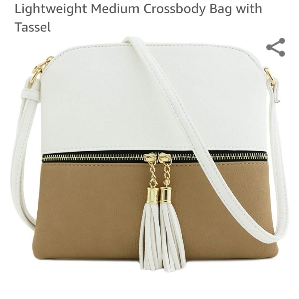 DELUXITY-Crossbody Bag white & taupe